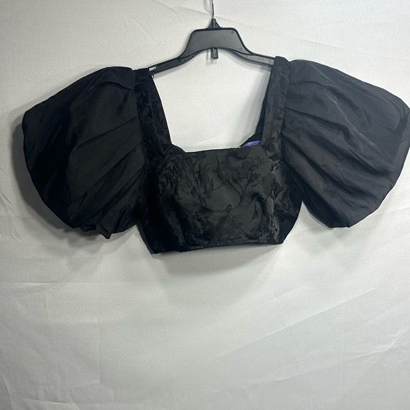 FUTURE COLECTION Elegant Black Puff Sleeve size 6 pre owned Exellent condition - Picture 1 of 5